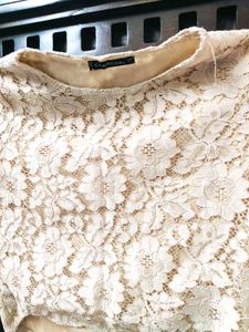 New Embroidery Net Top And Flared Skirt