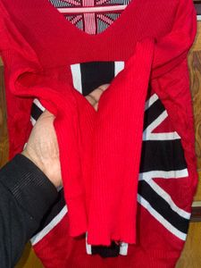 Union Jack Red Pullover Sweat top