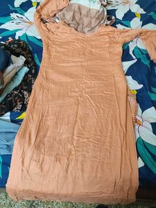Peach Embroidered Kurti