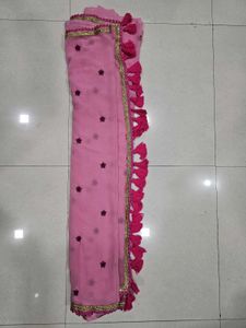 Pink Floral Tassel Saree