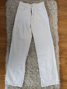 Wide Leg Baggy White Jeans For Women