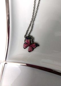 Chic Butterfly &amp; Rainbow Pendant Necklace Set