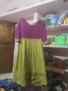 Purple & Green Anarkali Dress
