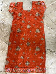 Orange Beautiful Kurti 🧡