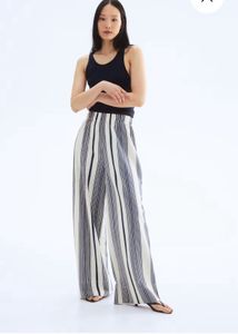 H&M Striped Wide Leg Pants *free Shipping*