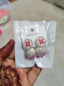 Silver Jhumka Earrings
