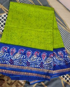 Green &amp; Blue Saree with Blouse