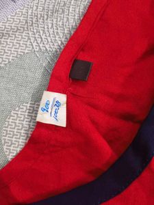 Red Embroidered stylish Long Kurta in 40 bust