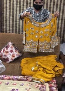 Elegant Mustard Yellow Embellished Outfits