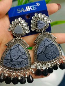 Black Oxidised Earrings