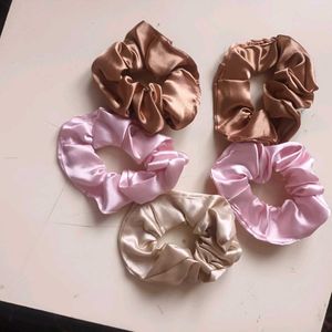 Silky Hair Scrunchie Set 5nos