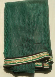 Dark Green  Lace Border Saree