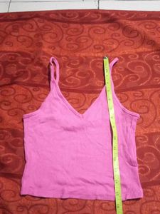 Pink Ribbed Tank Top