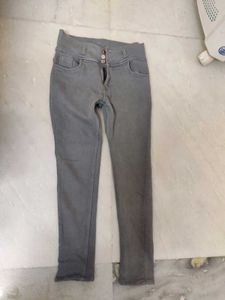 High Waist Gray Denim Women