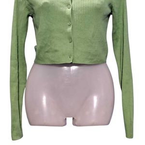Uniqlo Green Cropped Cardigan