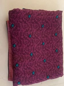 Purple Printed Saree