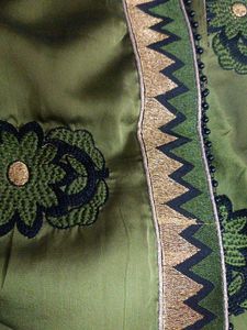Green Embroidered Saree With Blouse