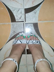 Snakeskin Print Heels