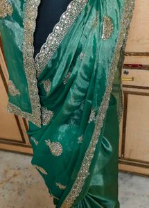 organza mirror 🪞 work beautiful 😍 saree