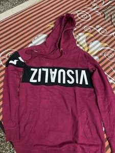 Burgundy Hoodie with Print