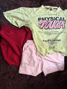 T-Shirt , Woolen Sweater , shorts Combo