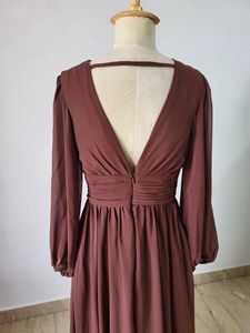 Elegant Brown Maxi Dress