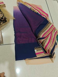 Elegant Embroidered Saree With Blouse Piece
