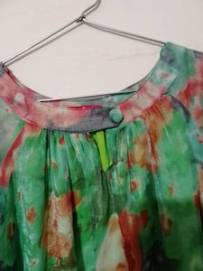 Sheer Floral Print Top