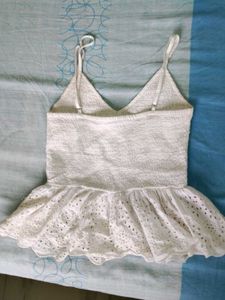 White Peplum Top