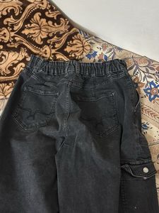 Black Wash Cargo Jeans