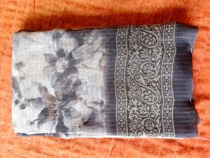 Elegant Black &amp; White Saree