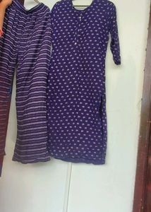 NAVY BLUE RAYON KURTHA PLAZO SET