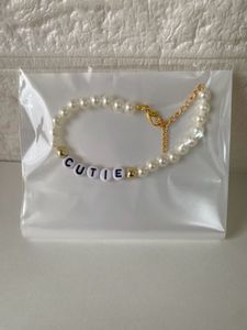 2 Pearl Beaded Name Bracelets