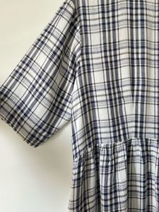 Plaid Dress with Floral Detail