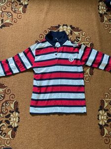 Striped Long Sleeve Polo