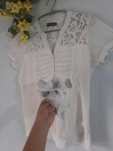 Pure White Lacey Cotton Top