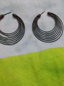 Black Small Earrings. Casual Use.