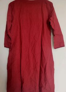Red Kurta With Knot