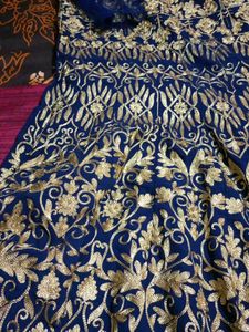 Elegant Blue &amp; Gold Anarkali