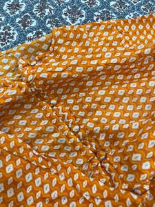 Orange and White Print Tunic
