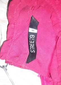 Women Red Self Design Fit and Flare Dress