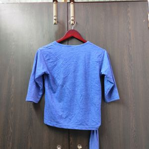 Blue Cotton Tshirt For Women | Size 34