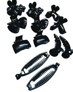 Hair Clutcher 12 Pcs Black Color