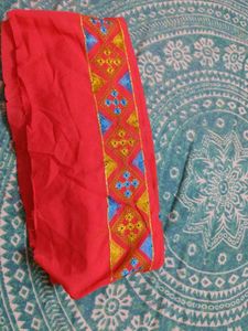 Red Embroidered Kurti Pant