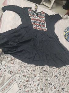 Embroidered Black Full Gown(Never Worn)
