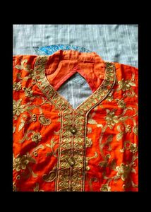 Orange Stitch Kurti