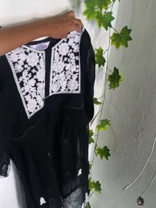 New Black Chikankari Kurti