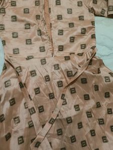 Embroidered Dress with Print