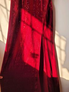 Red Bodycon Strappy Dress With A Slit