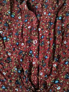 Flower Print Shirt Pattern Crop Top